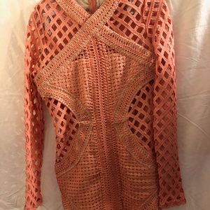 Carli Bybel X Missguided peach dress, sz. 6
